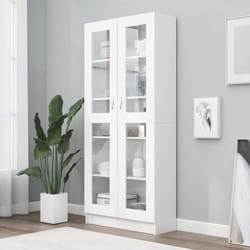 Armadietto Vetrina Bianco 82,5x30,5x185,5 cm Legno Multistrato vidaXL 1815