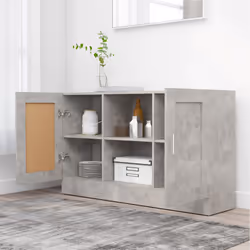 vidaXL Credenza Grigio Cemento 120x30,5x70 cm in Legno Multistrato - Vista aggiuntiva 3