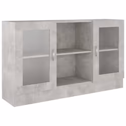 vidaXL Armadietto Vetrina Grigio Cemento 120x30,5x70 cm Multistrato - Vista aggiuntiva 2