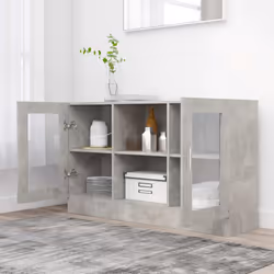 vidaXL Armadietto Vetrina Grigio Cemento 120x30,5x70 cm Multistrato - Vista aggiuntiva 3