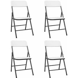 Sedie da Giardino Pieghevoli 4 pz in hdpe Bianco Vidaxl