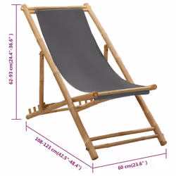 VidaXL 313018 sedia da esterno Terrazzo Seduta imbottita Bamboo, Poliestere - Vista aggiuntiva 8