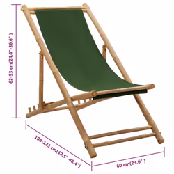 VidaXL 313021 sedia da esterno Terrazzo Seduta imbottita Bamboo, Poliestere - Vista aggiuntiva 8