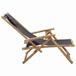 VidaXL 313024 sedia da esterno Terrazzo Seduta imbottita Bamboo, Poliestere - Vista aggiuntiva 4