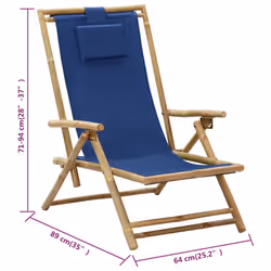 VidaXL 313025 sedia da esterno Terrazzo Seduta imbottita Bamboo, Poliestere - Vista aggiuntiva 8