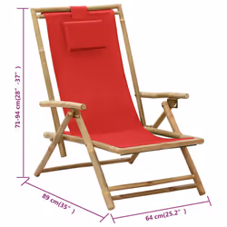 VidaXL 313026 sedia da esterno Terrazzo Seduta imbottita Bamboo, Poliestere - Vista aggiuntiva 8