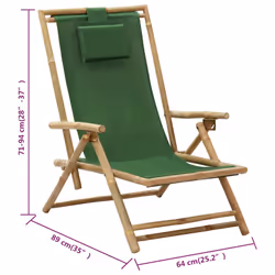 VidaXL 313027 sedia da esterno Terrazzo Seduta imbottita Bamboo, Poliestere - Vista aggiuntiva 8