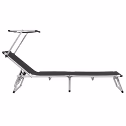 VidaXL 312458 sedia da esterno Salone Alluminio, Acciaio, Tessile Nero - Vista aggiuntiva 4