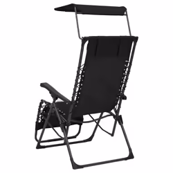 VidaXL 312471 sedia da esterno Terrazzo Acciaio, Tessile Nero - Vista aggiuntiva 4