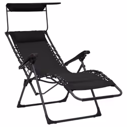 VidaXL 312471 sedia da esterno Terrazzo Acciaio, Tessile Nero - Vista aggiuntiva 6
