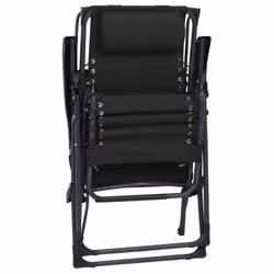 VidaXL 312471 sedia da esterno Terrazzo Acciaio, Tessile Nero - Vista aggiuntiva 7