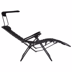 VidaXL 312471 sedia da esterno Terrazzo Acciaio, Tessile Nero - Vista aggiuntiva 8