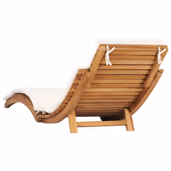 VidaXL 310667 sedia da esterno Salone Seduta imbottita Teak Crema, Bianco - Vista aggiuntiva 4