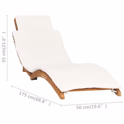VidaXL 310667 sedia da esterno Salone Seduta imbottita Teak Crema, Bianco - Vista aggiuntiva 7
