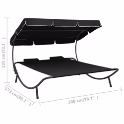 VidaXL 313521 letto per esterni Nero - Vista aggiuntiva 7