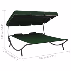VidaXL 313522 letto per esterni Verde - Vista aggiuntiva 7