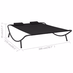 VidaXL 313529 letto per esterni Nero - Vista aggiuntiva 7