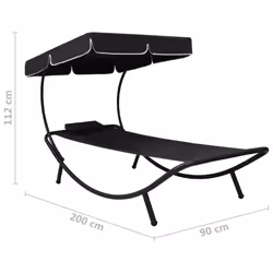 VidaXL 313533 sedia da esterno Terrazzo Seduta imbottita Oxford, Acciaio Nero - Vista aggiuntiva 7