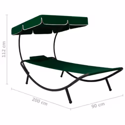VidaXL 313534 sedia da esterno Terrazzo Seduta imbottita Oxford, Acciaio Verde - Vista aggiuntiva 7