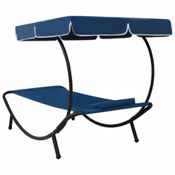 VidaXL 313535 sedia da esterno Terrazzo Seduta imbottita Oxford, Acciaio Blu - Vista aggiuntiva 4