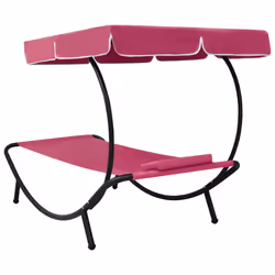 VidaXL 313536 sedia da esterno Terrazzo Seduta imbottita Oxford, Acciaio Rosa - Vista aggiuntiva 4