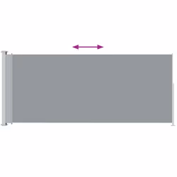 vidaXL Tenda Laterale Retrattile per Patio 180x500 cm Grigia - Vista aggiuntiva 3