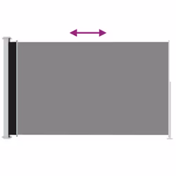 vidaXL Tenda Laterale Retrattile per Patio 220x300 cm Nera - Vista aggiuntiva 3