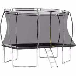 Divertitevi e saltate su questo trampolino rettangolare! Questo set per trampolino include nella fornitura una rete di sicure ...