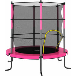 Vidaxl - Set Trampolino con Rete di Sicurezza Rotondo 140x160 cm Rosa 392419