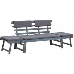 Vidaxl - Panchina da Giardino, Panca da Giardino Cuscini 2-in-1 190cm Massello d'Acacia Grigio
