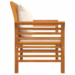 VidaXL 312137 sedia da esterno Terrazzo Seduta imbottita Legno di acacia Crema, Bianco - Vista aggiuntiva 6