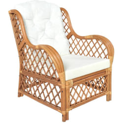 Vidaxl - Divano con Cuscino Marrone Chiaro in Rattan Naturale e Lino