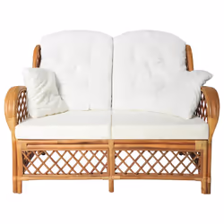 Divano a 2 Posti Marrone Chiaro in Rattan cod mxl 70542 - Vista aggiuntiva 2