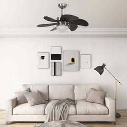 vidaXL Ventilatore da Soffitto con Luce 76 cm Marrone Scuro