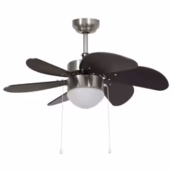 vidaXL Ventilatore da Soffitto con Luce 76 cm Marrone Scuro - Vista aggiuntiva 2
