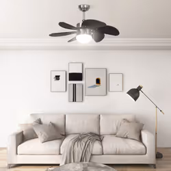 vidaXL Ventilatore da Soffitto con Luce 76 cm Marrone Scuro - Vista aggiuntiva 3