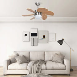 Vidaxl - Ventilatore da Soffitto con Luce 76 cm Marrone Chiaro