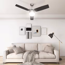 vidaXL Ventilatore Soffitto con Luce e Telecomando 108cm Marrone Scuro - Vista aggiuntiva 3