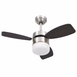 vidaXL Ventilatore Soffitto con Luce e Telecomando 76 cm Marrone Scuro - Vista aggiuntiva 2