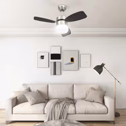 vidaXL Ventilatore Soffitto con Luce e Telecomando 76 cm Marrone Scuro - Vista aggiuntiva 3