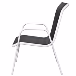 VidaXL 313070 sedia da esterno Terrazzo Acciaio Nero, Grigio - Vista aggiuntiva 4