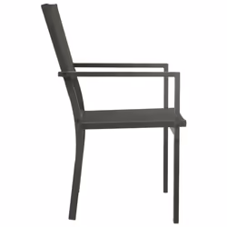 VidaXL 313078 sedia da esterno Terrazzo Acciaio, Tessile Nero - Vista aggiuntiva 4