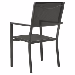 VidaXL 313078 sedia da esterno Terrazzo Acciaio, Tessile Nero - Vista aggiuntiva 5