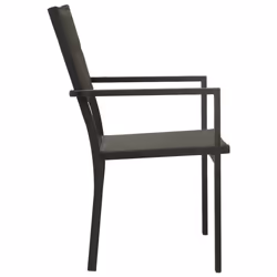 VidaXL 313079 sedia da esterno Terrazzo Acciaio, Tessile Grigio - Vista aggiuntiva 4