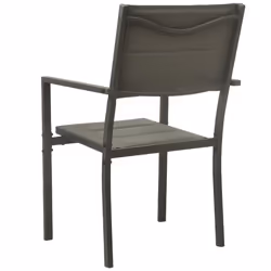VidaXL 313079 sedia da esterno Terrazzo Acciaio, Tessile Grigio - Vista aggiuntiva 5