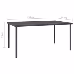 VidaXL 313087 tavolo da esterno Antracite - Vista aggiuntiva 6
