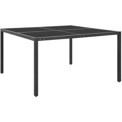Tavolo da Giardino Antracite 130x130x72 cm in Acciaio e Vetro Vidaxl