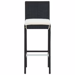 VidaXL 313435 sedia da esterno Terrazzo Seduta imbottita Poliestere, Rattan sintetico, Acciaio Nero, Crema - Vista aggiuntiva 4