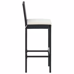 VidaXL 313435 sedia da esterno Terrazzo Seduta imbottita Poliestere, Rattan sintetico, Acciaio Nero, Crema - Vista aggiuntiva 5