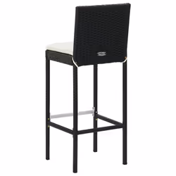 VidaXL 313435 sedia da esterno Terrazzo Seduta imbottita Poliestere, Rattan sintetico, Acciaio Nero, Crema - Vista aggiuntiva 6
